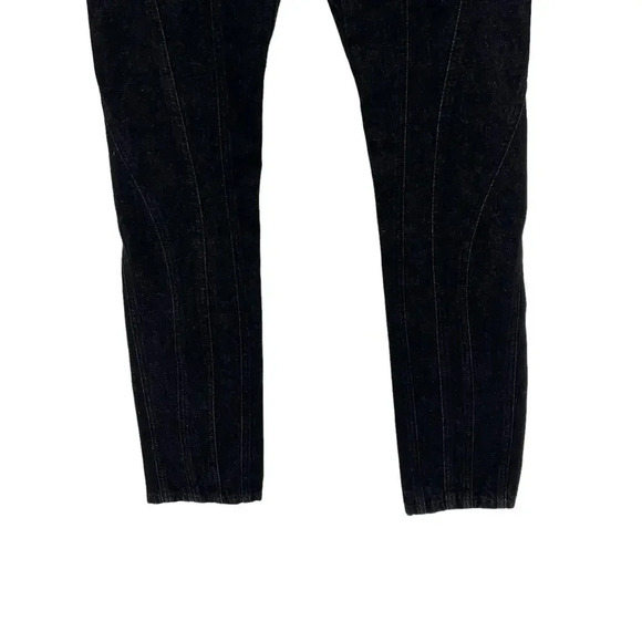 Zara The Panelled Slim High Rise Slim Fit 4-Pocket Jeans Black Denim Size US 2 - Picture 7 of 12